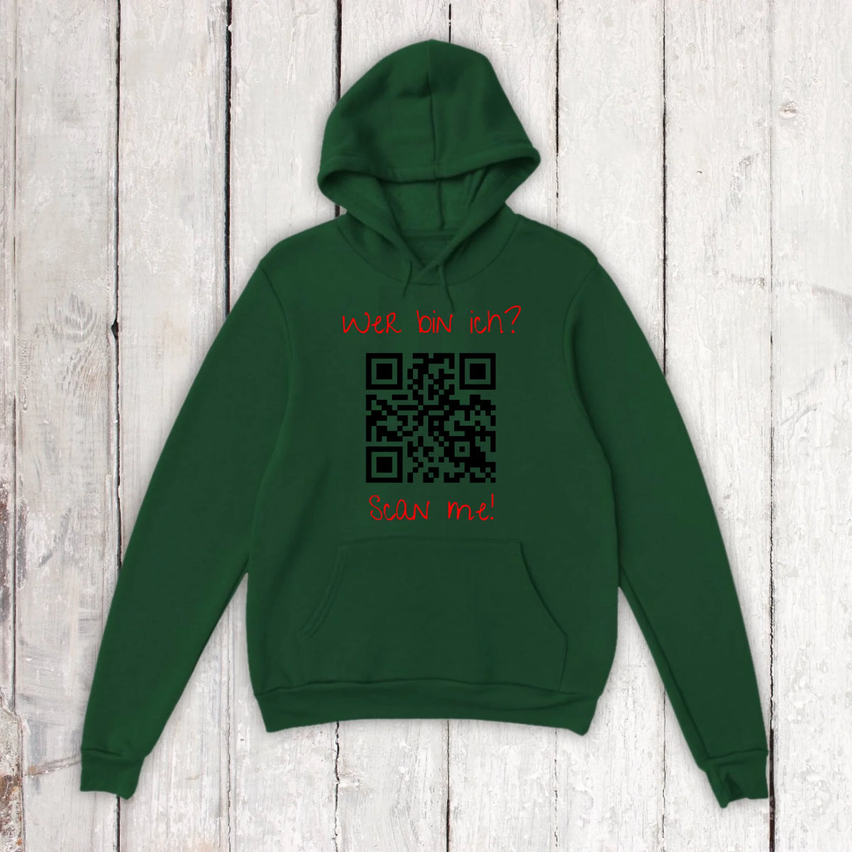 dein QR-Code | Strichcode mit Text - individueller Code Hoodie | Personalize Palace