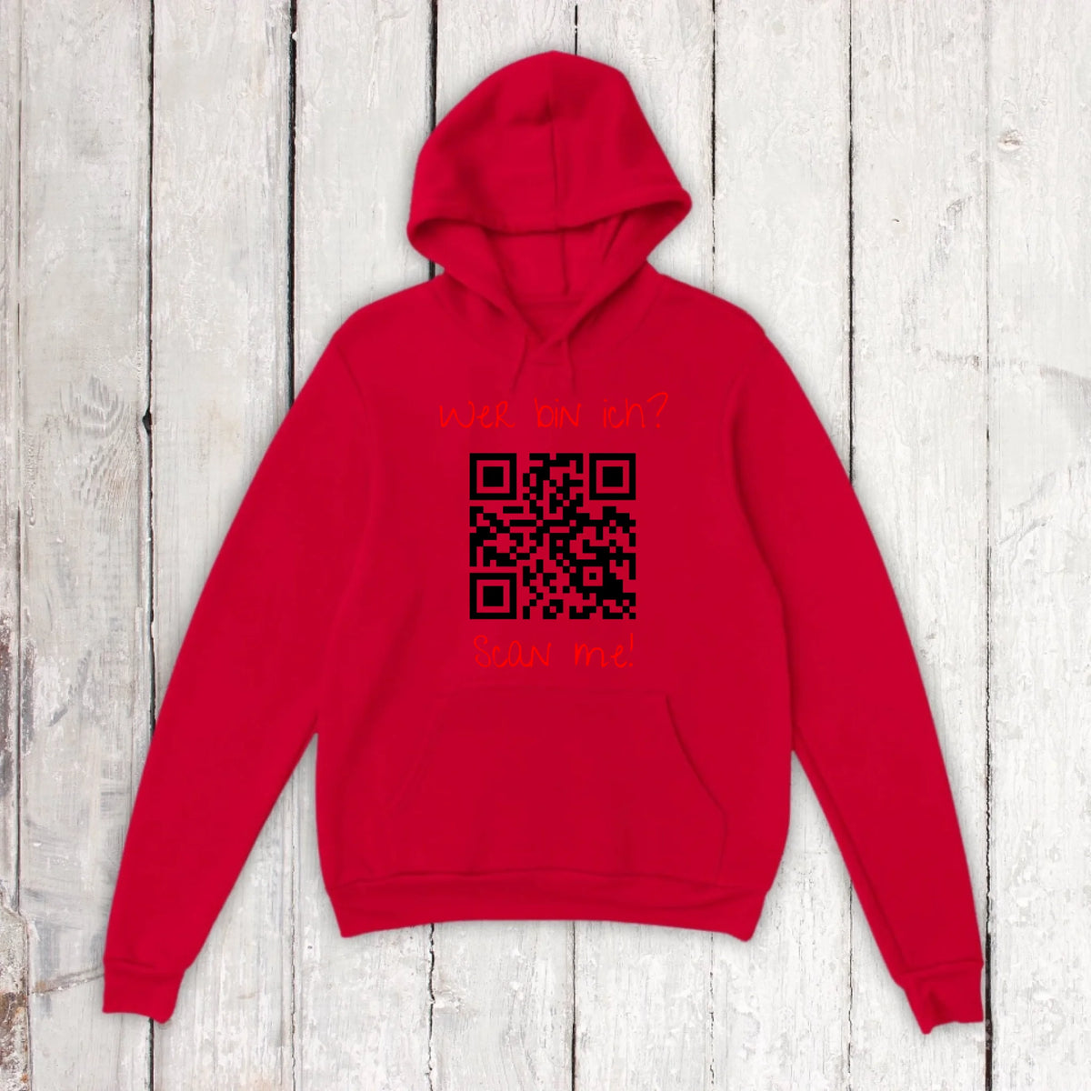 dein QR-Code | Strichcode mit Text - individueller Code Hoodie | Personalize Palace