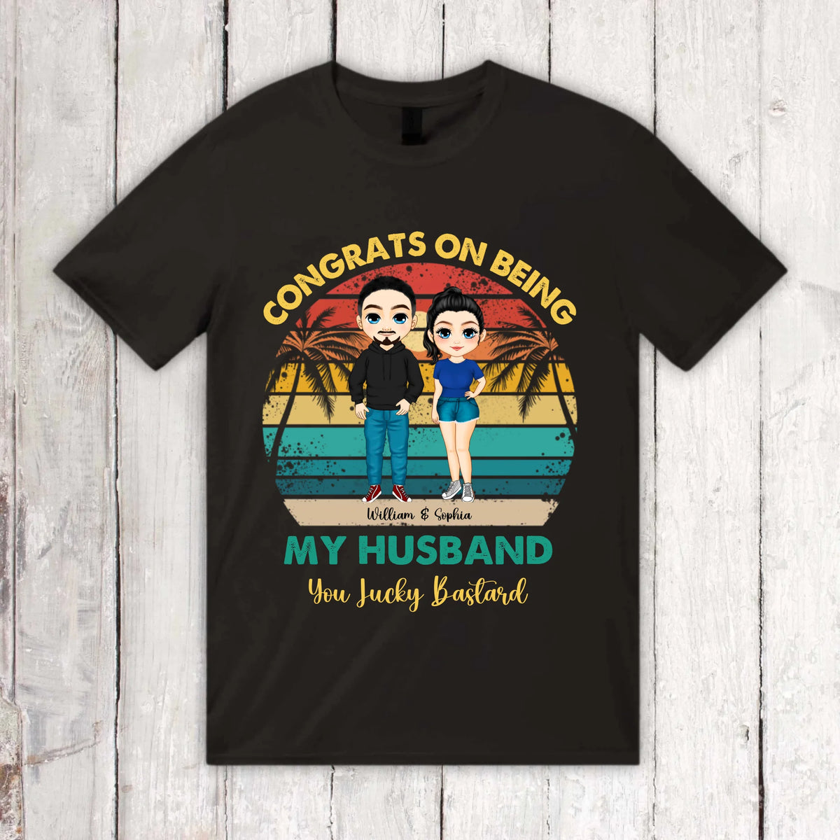 You lucky Bastard | für Paare, JGAs - individuelles T-Shirt | Personalize Palace