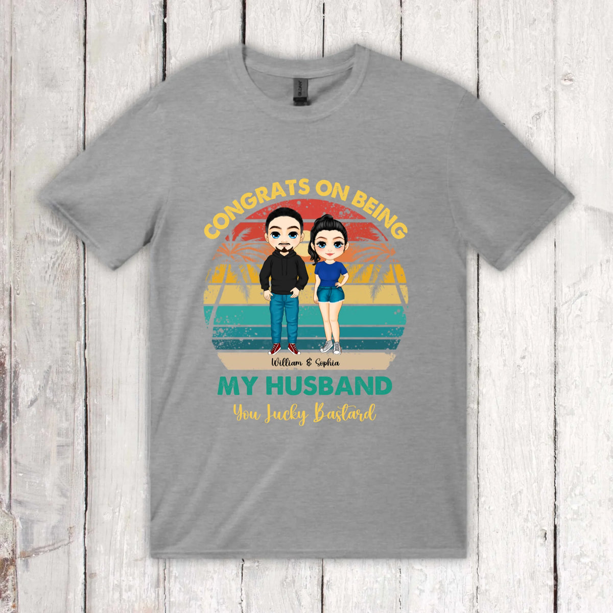 You lucky Bastard | für Paare, JGAs - individuelles T-Shirt | Personalize Palace