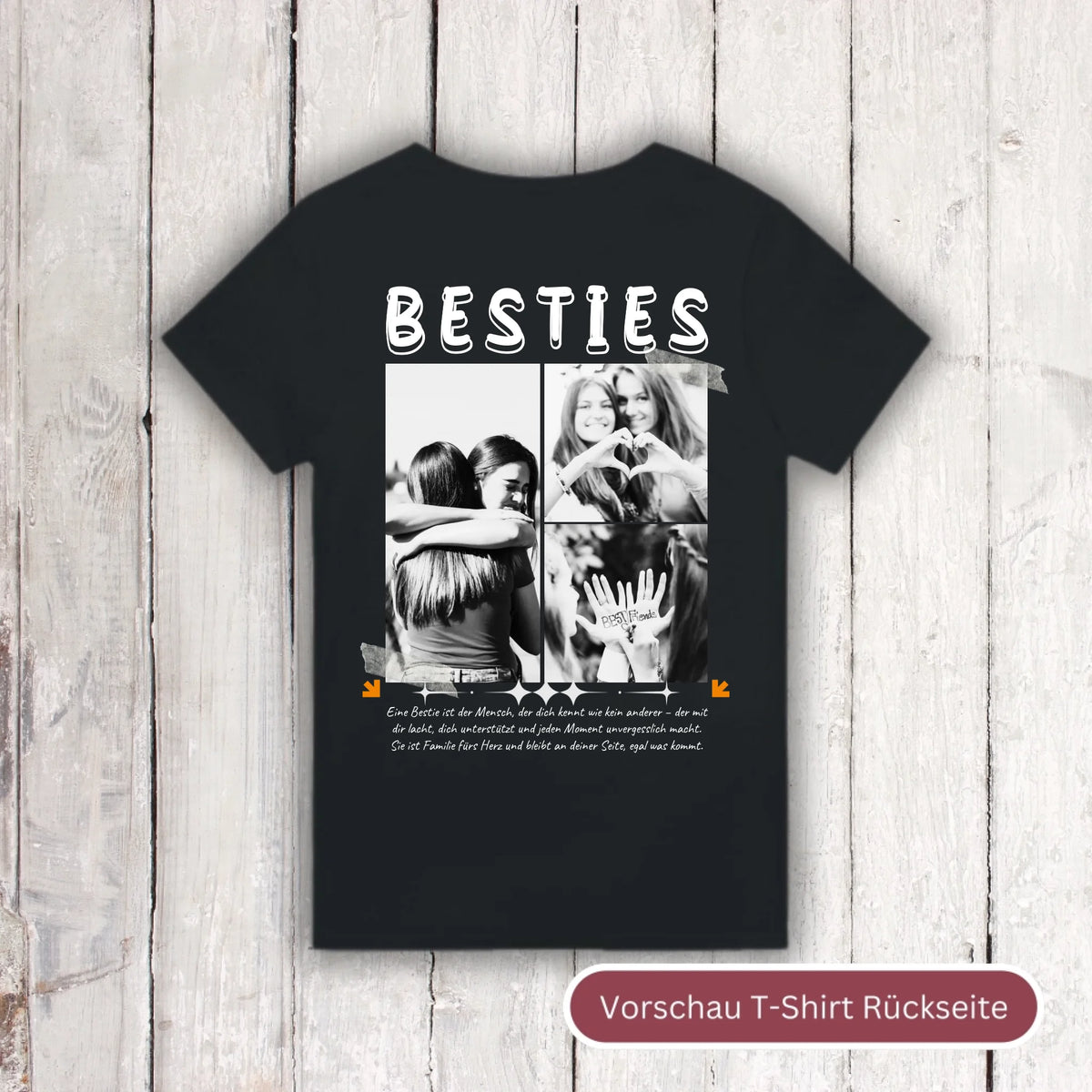 BESTIES mit bis zu 3 Fotos - individuelles Bestie T-Shirt | Personalize Palace