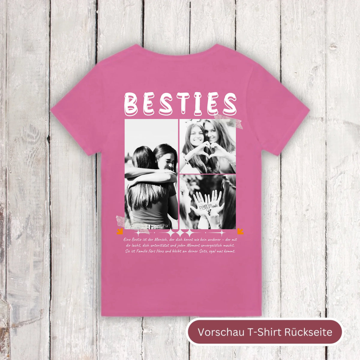 BESTIES mit bis zu 3 Fotos - individuelles Bestie T-Shirt | Personalize Palace