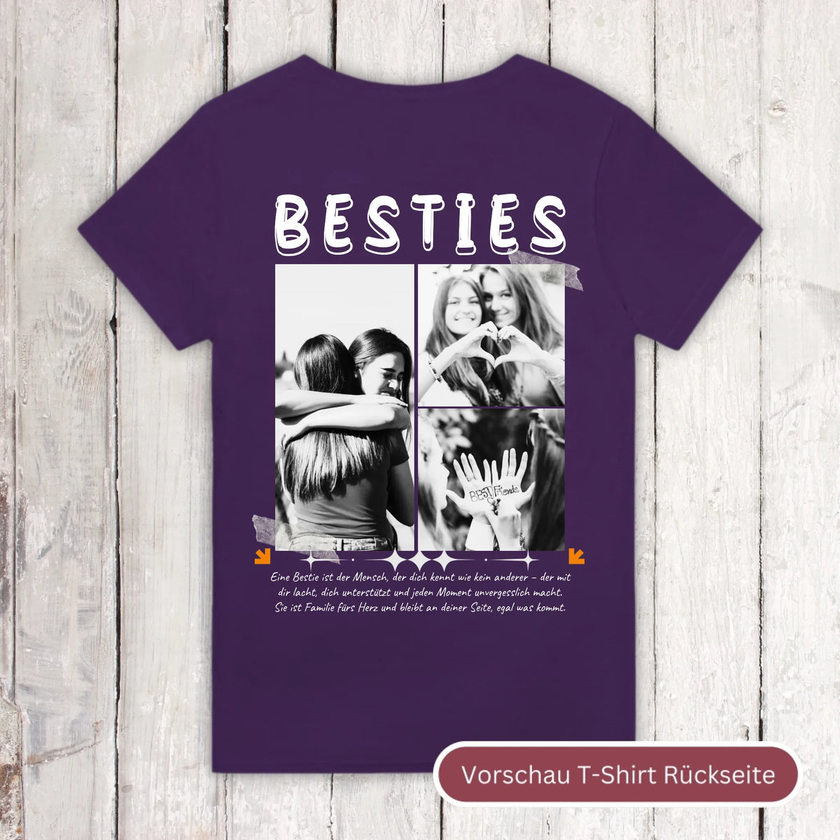 BESTIES mit bis zu 3 Fotos - individuelles Bestie T-Shirt | Personalize Palace