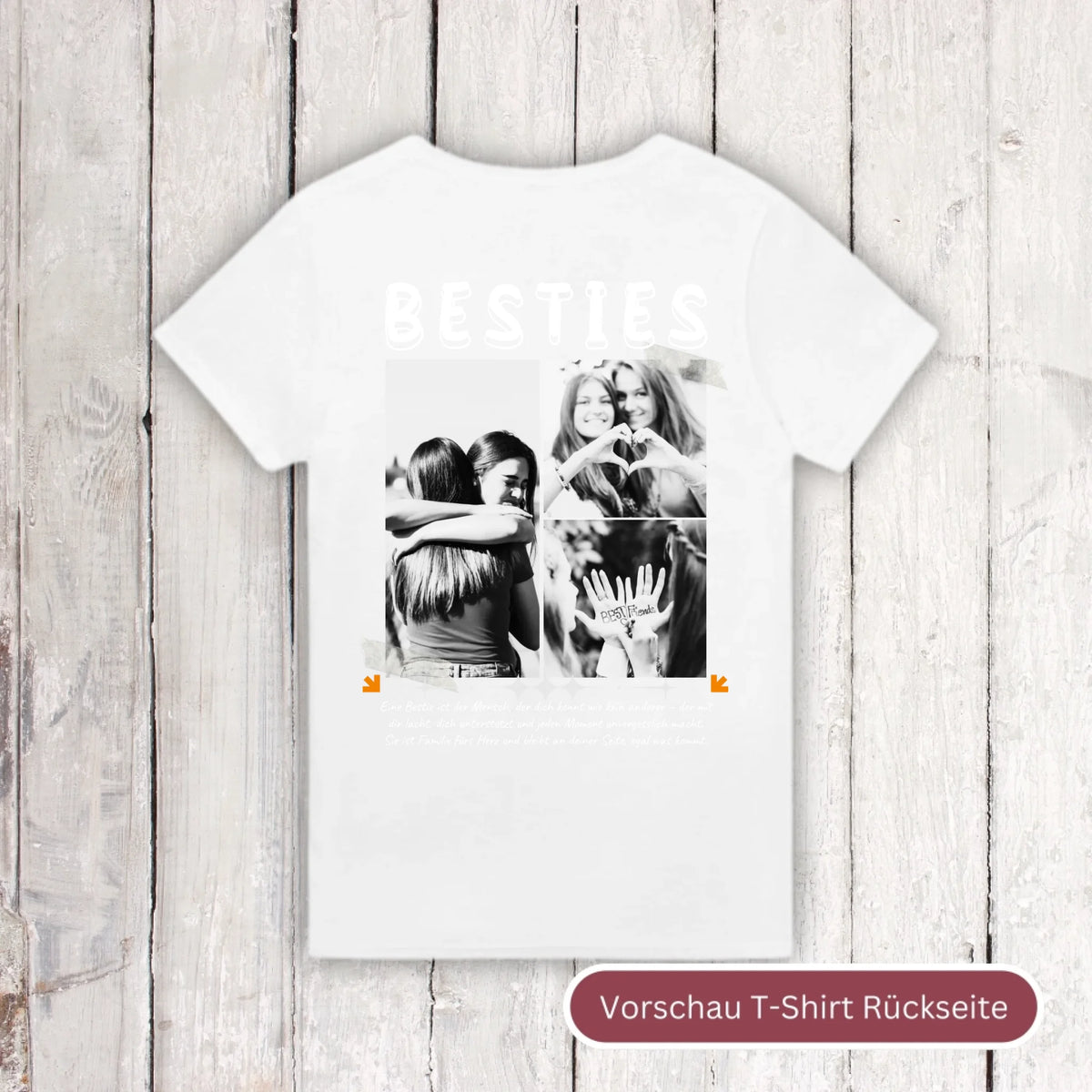 BESTIES mit bis zu 3 Fotos - individuelles Bestie T-Shirt | Personalize Palace