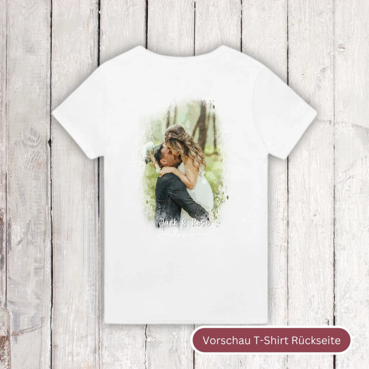 Foto in Wasserfarben/Aquarell - individuelles T-Shirt | Personalize Palace