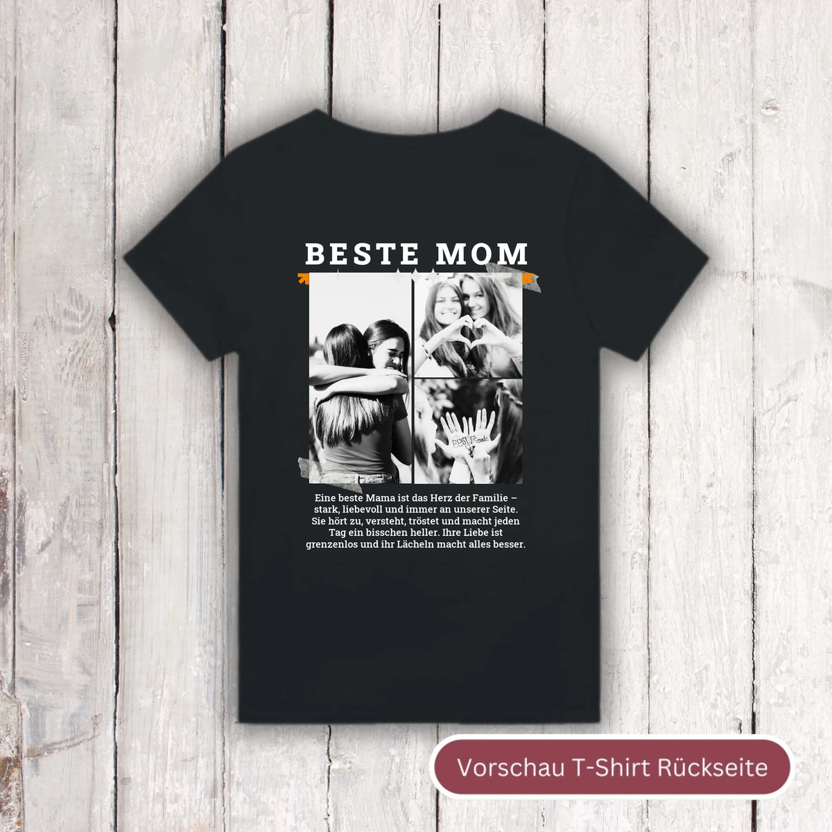 BESTE MOM T-Shirt mit bis zu 3 Fotos - individuelles T-Shirt | Personalize Palace