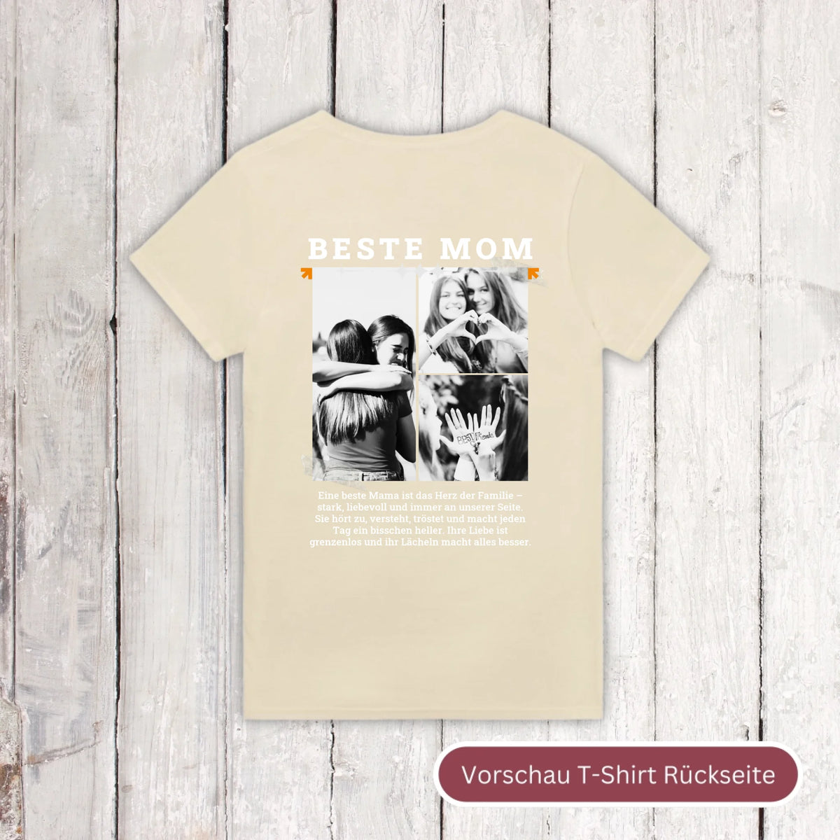 BESTE MOM T-Shirt mit bis zu 3 Fotos - individuelles T-Shirt | Personalize Palace