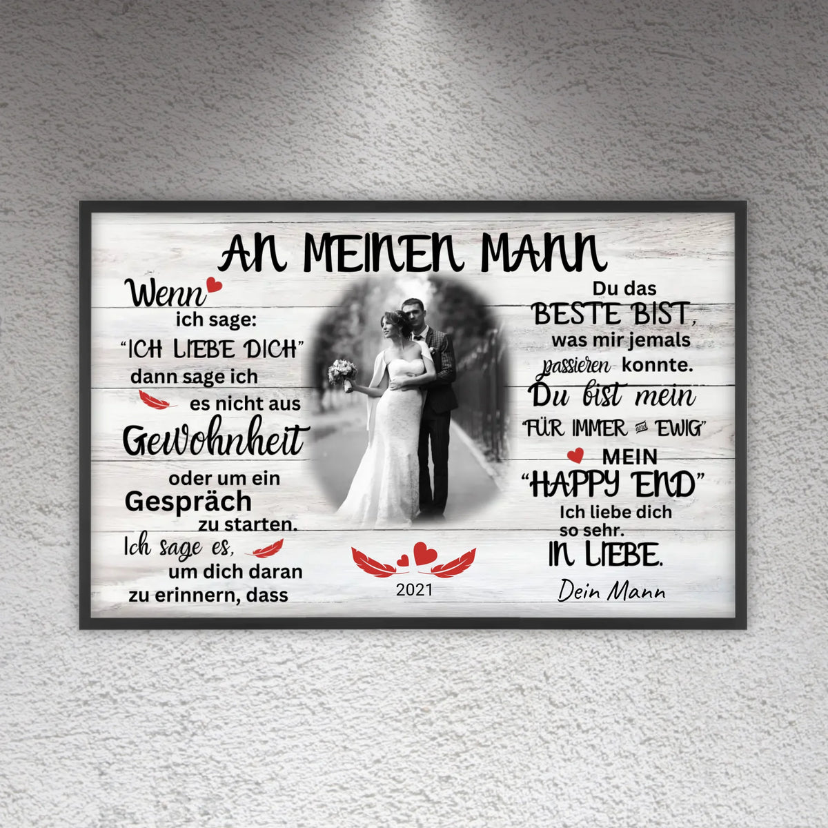 Mein Happy End (an sie oder ihn) - Paar Poster mit Rahmen | Personalize Palace