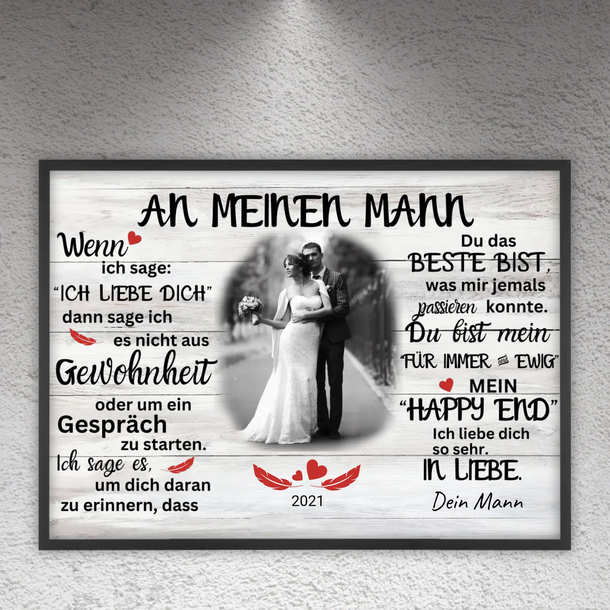 Mein Happy End (an sie oder ihn) - Paar Poster mit Rahmen | Personalize Palace