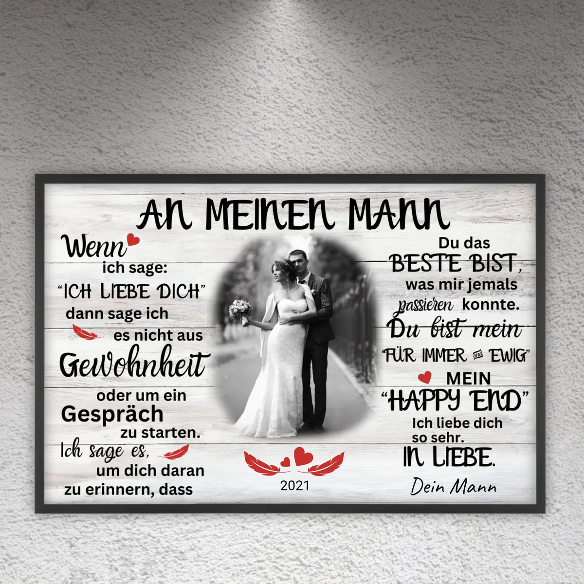 Mein Happy End (an sie oder ihn) - Paar Poster mit Rahmen | Personalize Palace