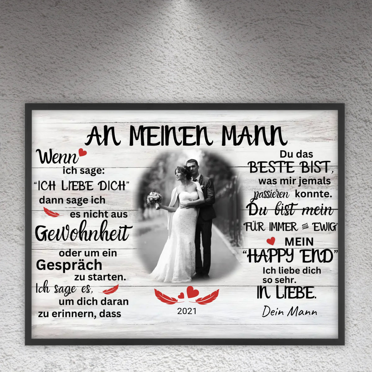 Mein Happy End (an sie oder ihn) - Paar Poster mit Rahmen | Personalize Palace
