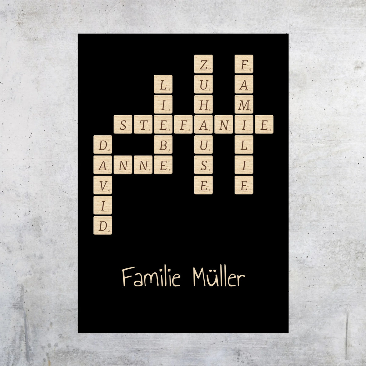 Familien Scrabble - individuelles Poster | Personalize Palace