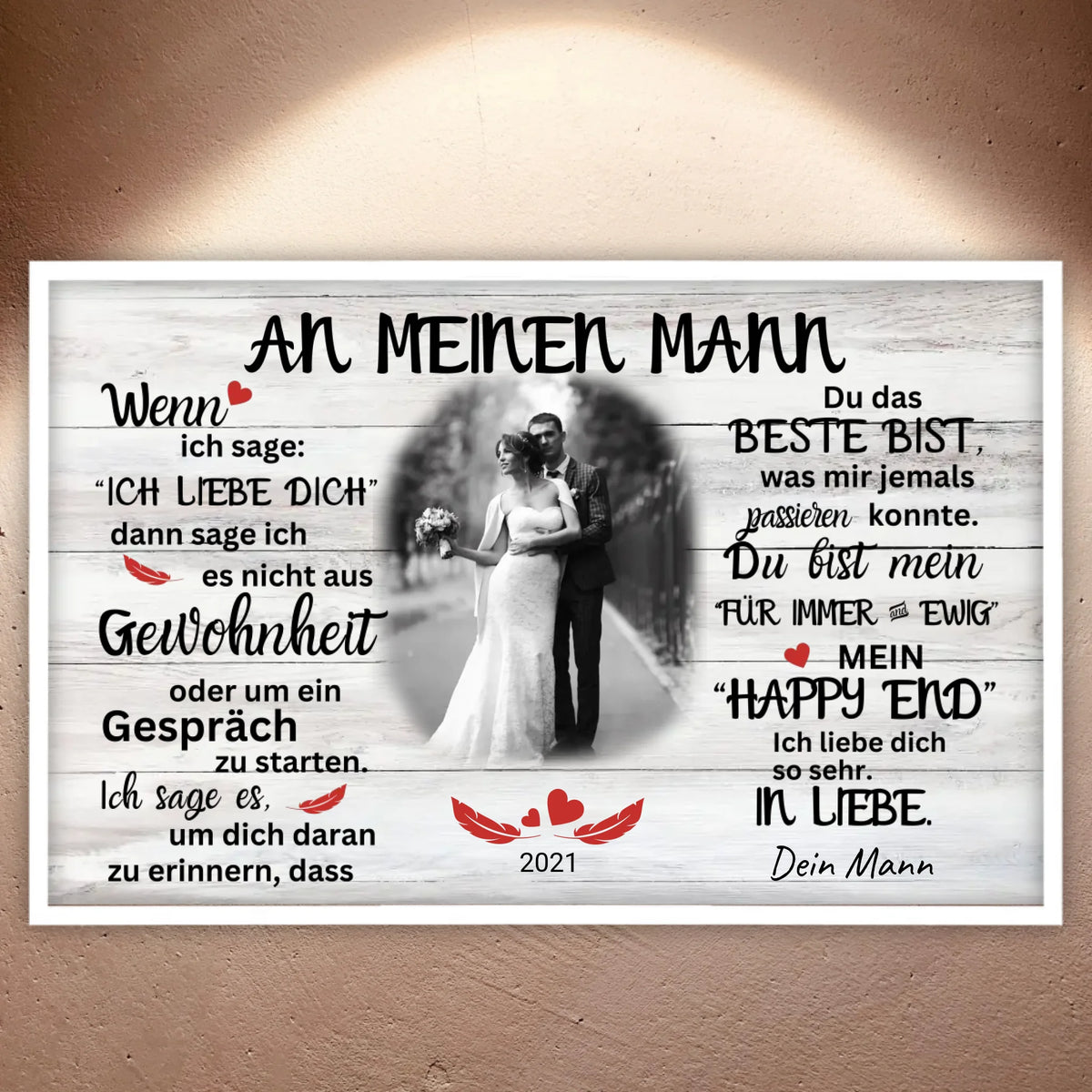 Mein Happy End (an sie oder ihn) - Paar Poster mit Rahmen | Personalize Palace
