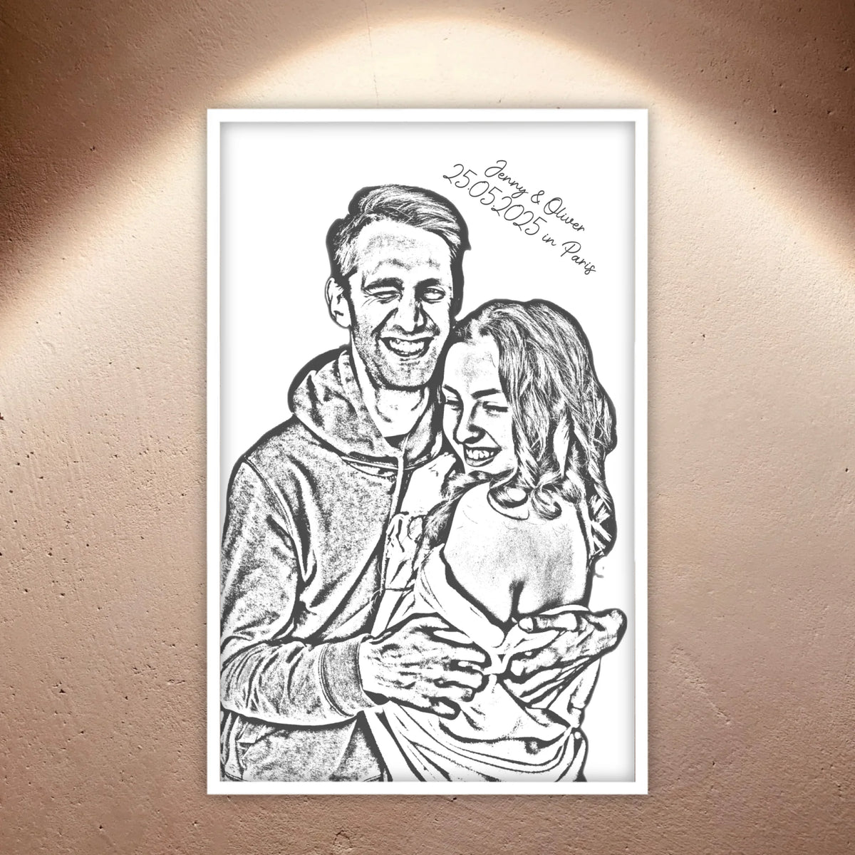 Dein Foto als Silhouette-Porträt - individuelles Poster mit Rahmen | Personalize Palace