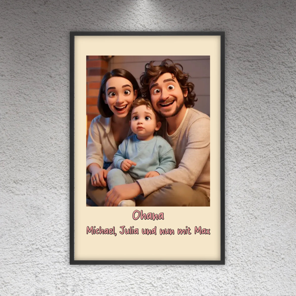 3D Cartoon Portrait – erstellt aus deinem Foto - individuelles Poster mit Galerierahmen | Personalize Palace