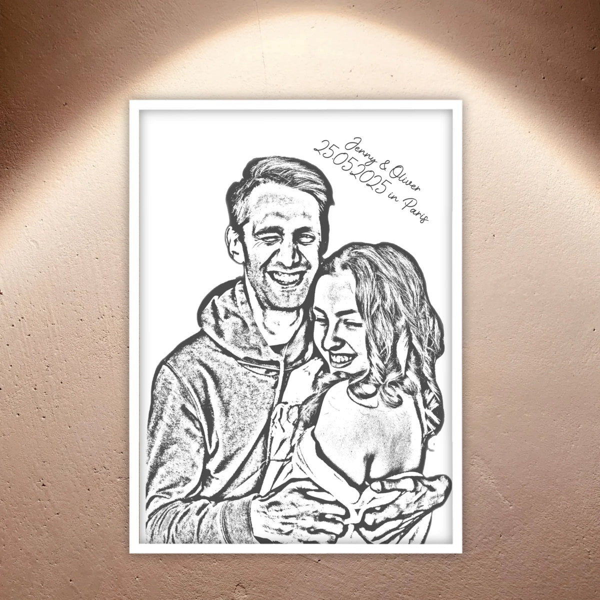 Dein Foto als Silhouette-Porträt - individuelles Poster mit Rahmen | Personalize Palace