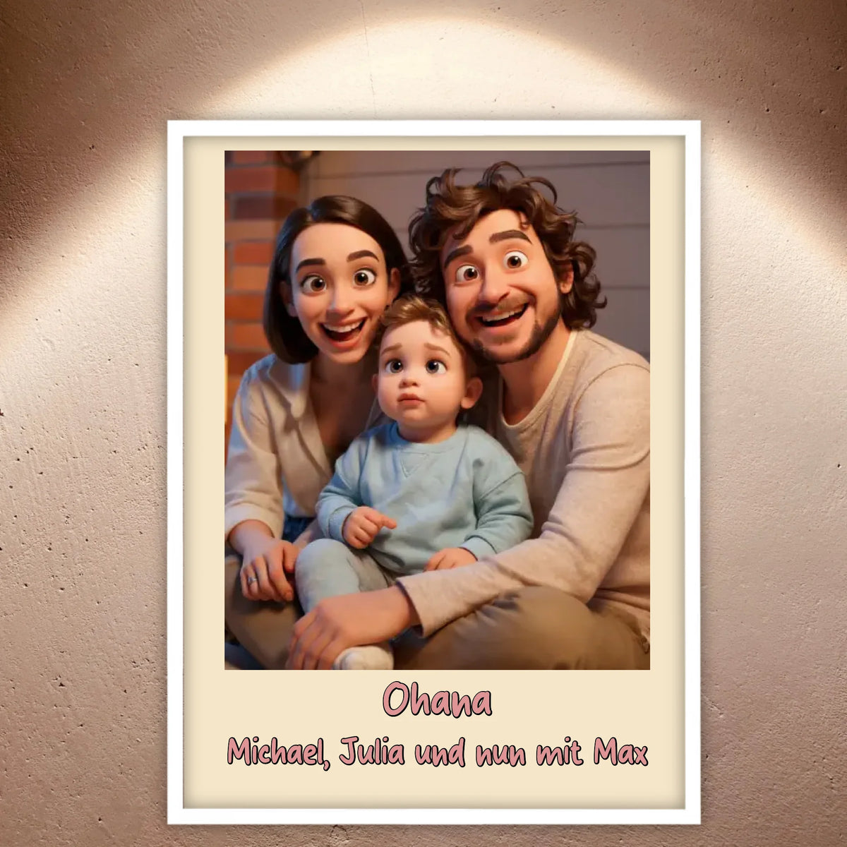 Familien Foto in Cartoon und Zeichentrick - individuelle Leinwand | Personalize Palace