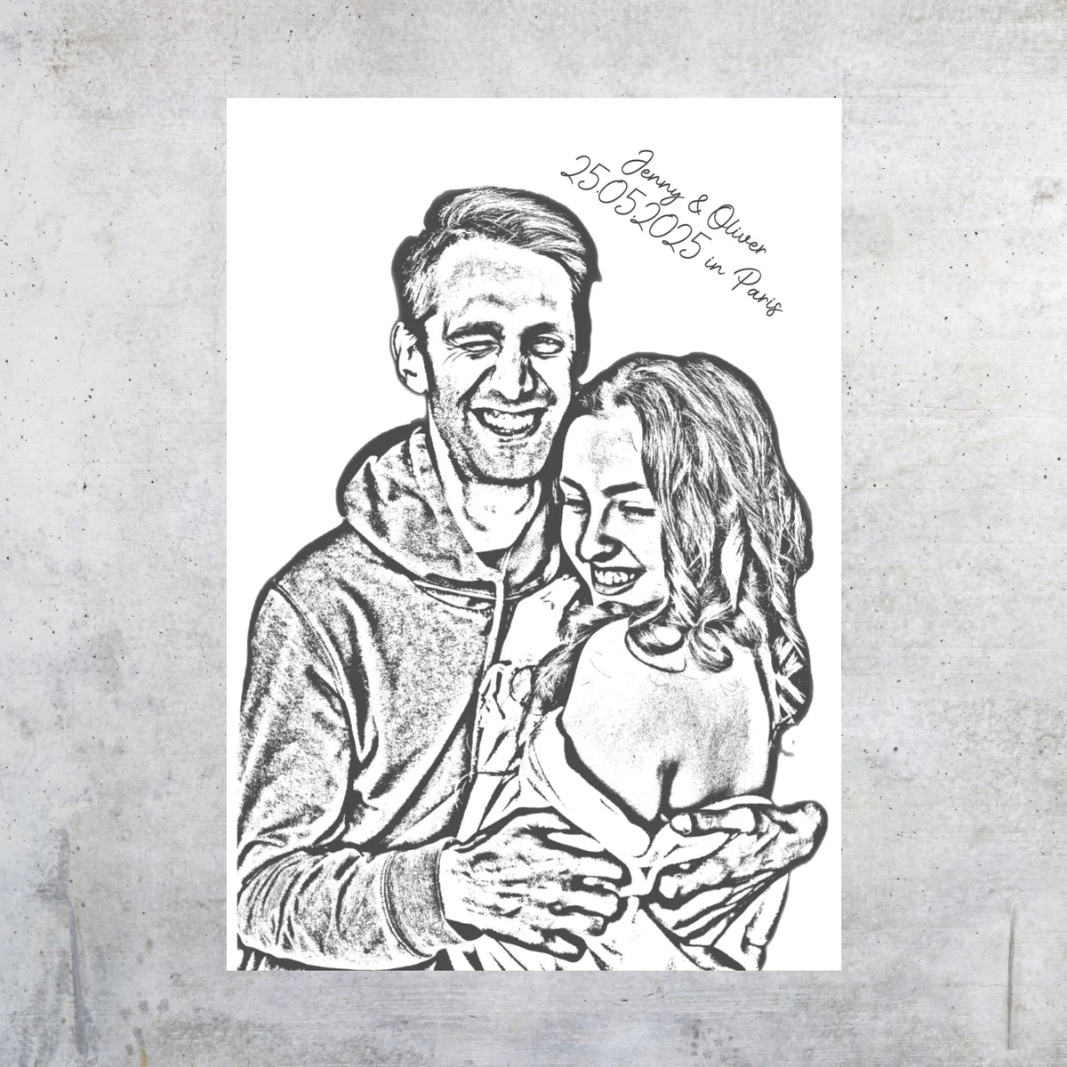 Dein Foto als Silhouette-Porträt - individuelles Poster mit Rahmen | Personalize Palace