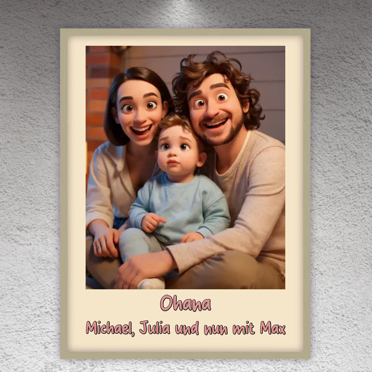 3D Cartoon Portrait – erstellt aus deinem Foto - individuelles Poster mit Galerierahmen
