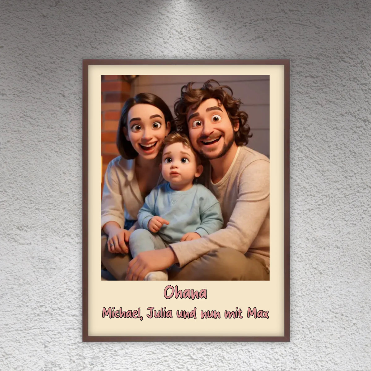 Familien Foto in Cartoon und Zeichentrick - individuelle Leinwand