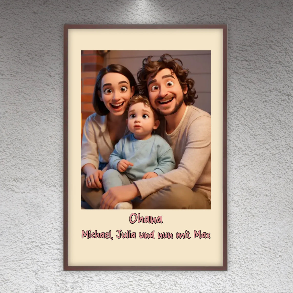 Familien Foto in Cartoon und Zeichentrick - individuelle Leinwand