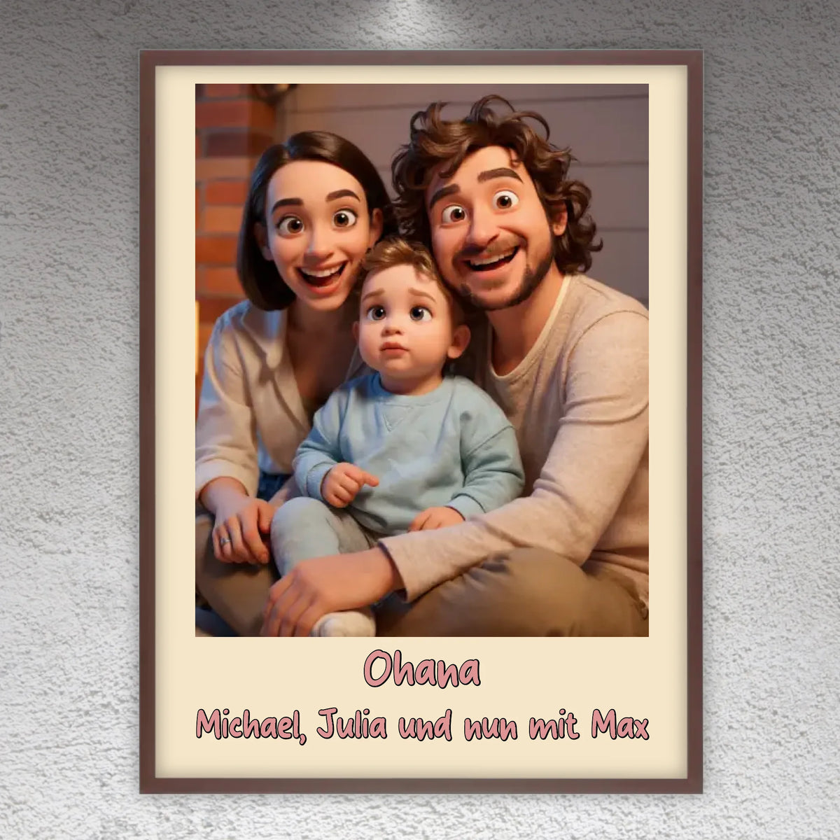 Familien Foto in Cartoon und Zeichentrick - individuelle Leinwand
