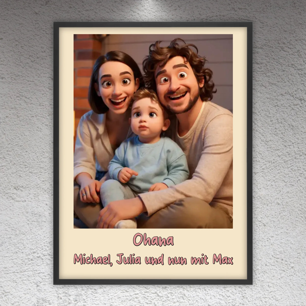 Familien Foto in Cartoon und Zeichentrick - individuelles Poster oder Leinwand