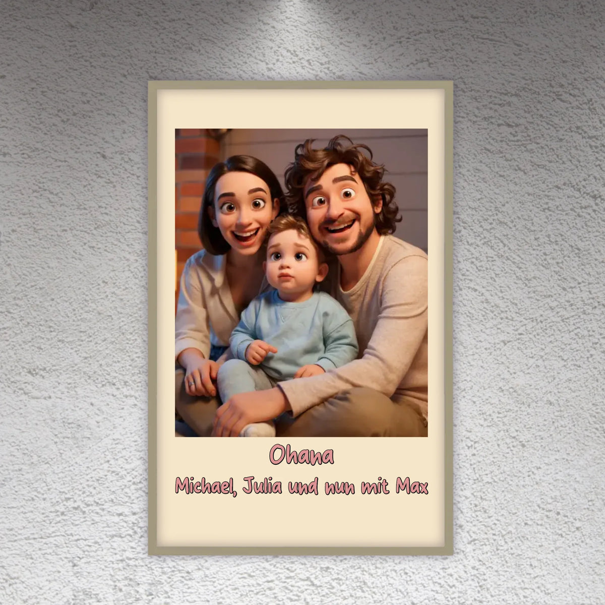 Familien Foto in Cartoon und Zeichentrick - individuelles Poster oder Leinwand