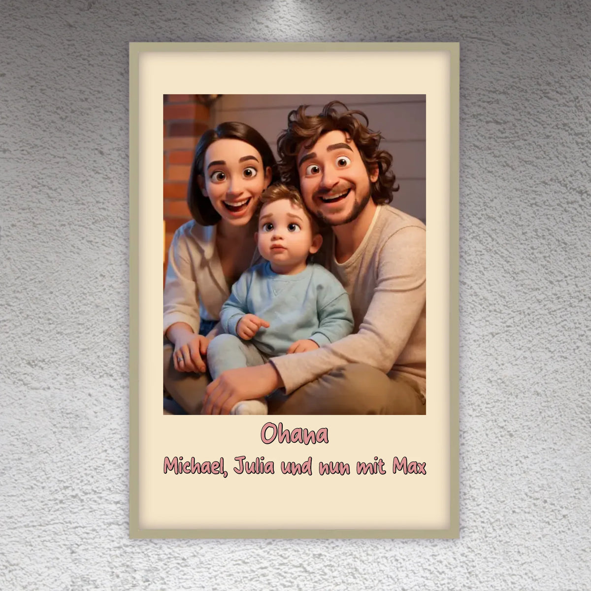 Familien Foto in Cartoon und Zeichentrick - individuelle Leinwand