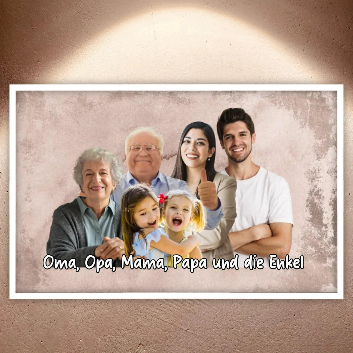 mehrere Personen vereint aus einzelnen Fotos - individuelles Poster mit Galerierahmen | Personalize Palace