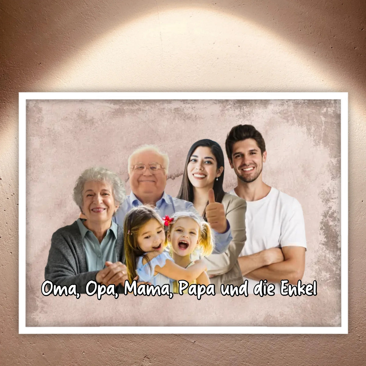 mehrere Personen vereint aus einzelnen Fotos - individuelles Poster mit Galerierahmen | Personalize Palace