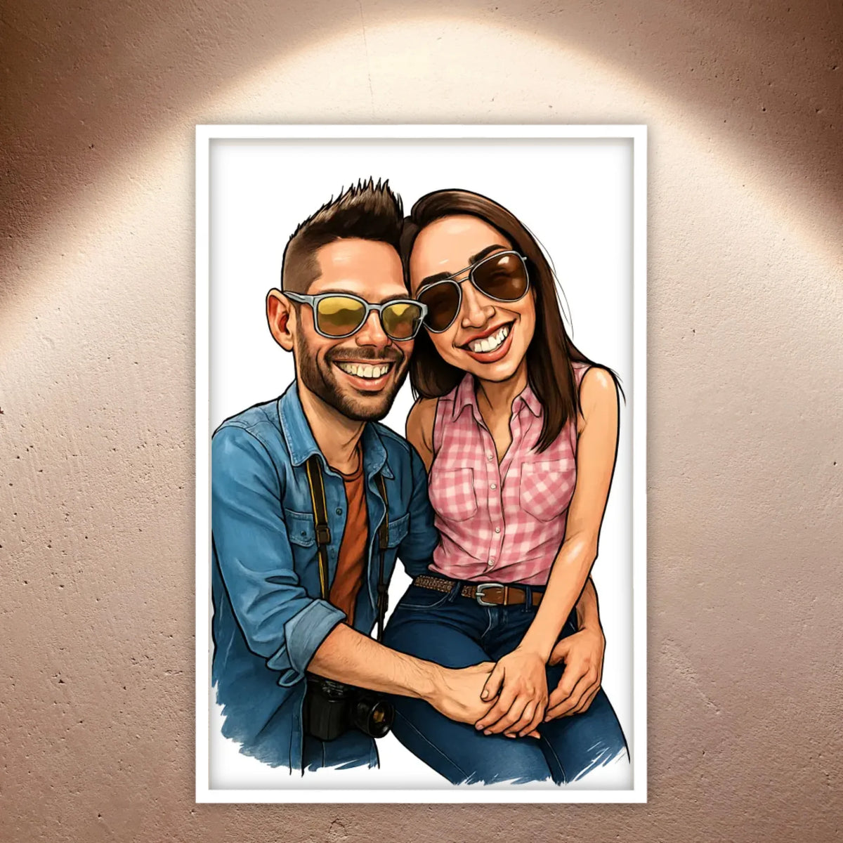 Deine Familie als Karikatur - individuelles Poster mit Rahmen | Personalize Palace