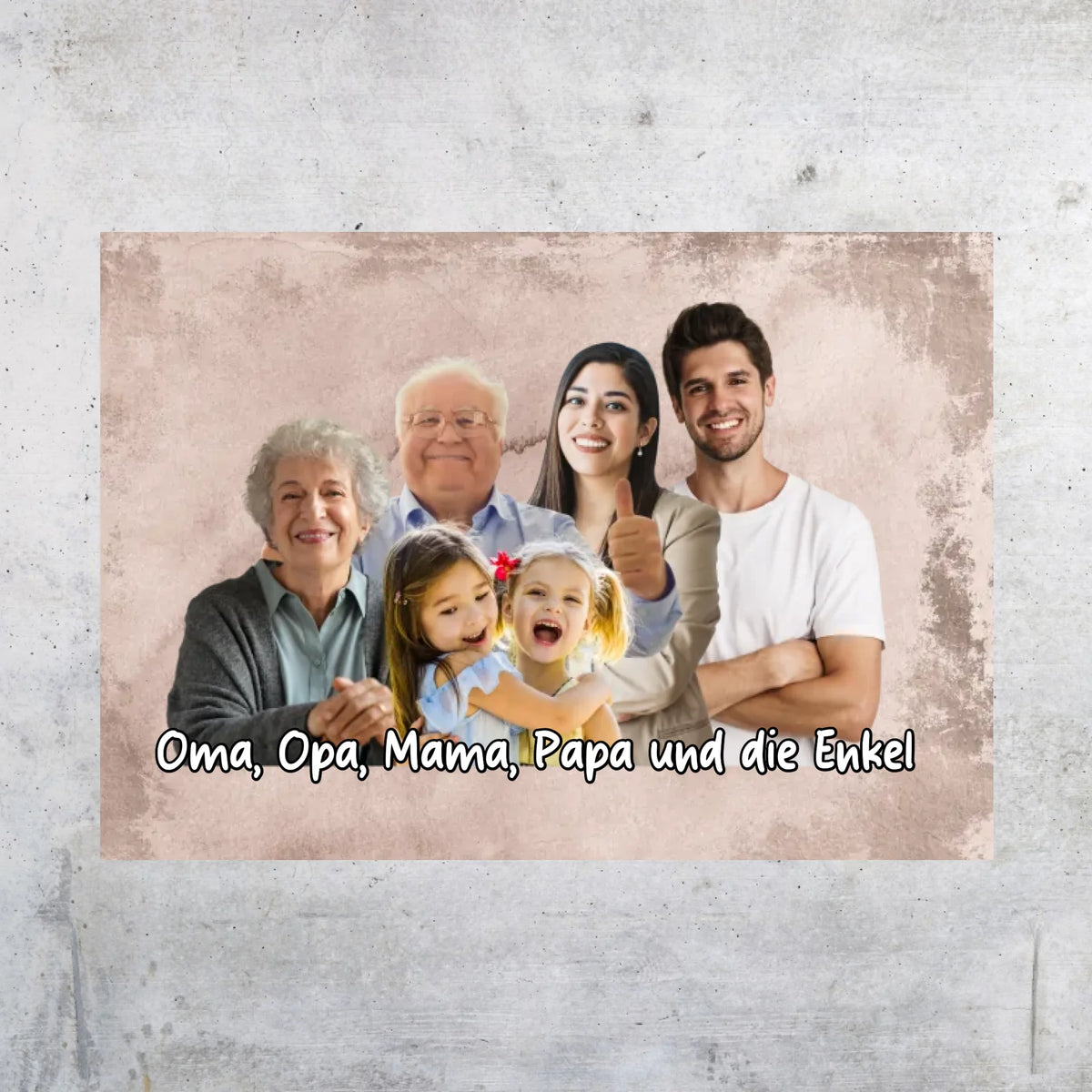 mehrere Personen vereint aus einzelnen Fotos - individuelles Poster mit Galerierahmen | Personalize Palace
