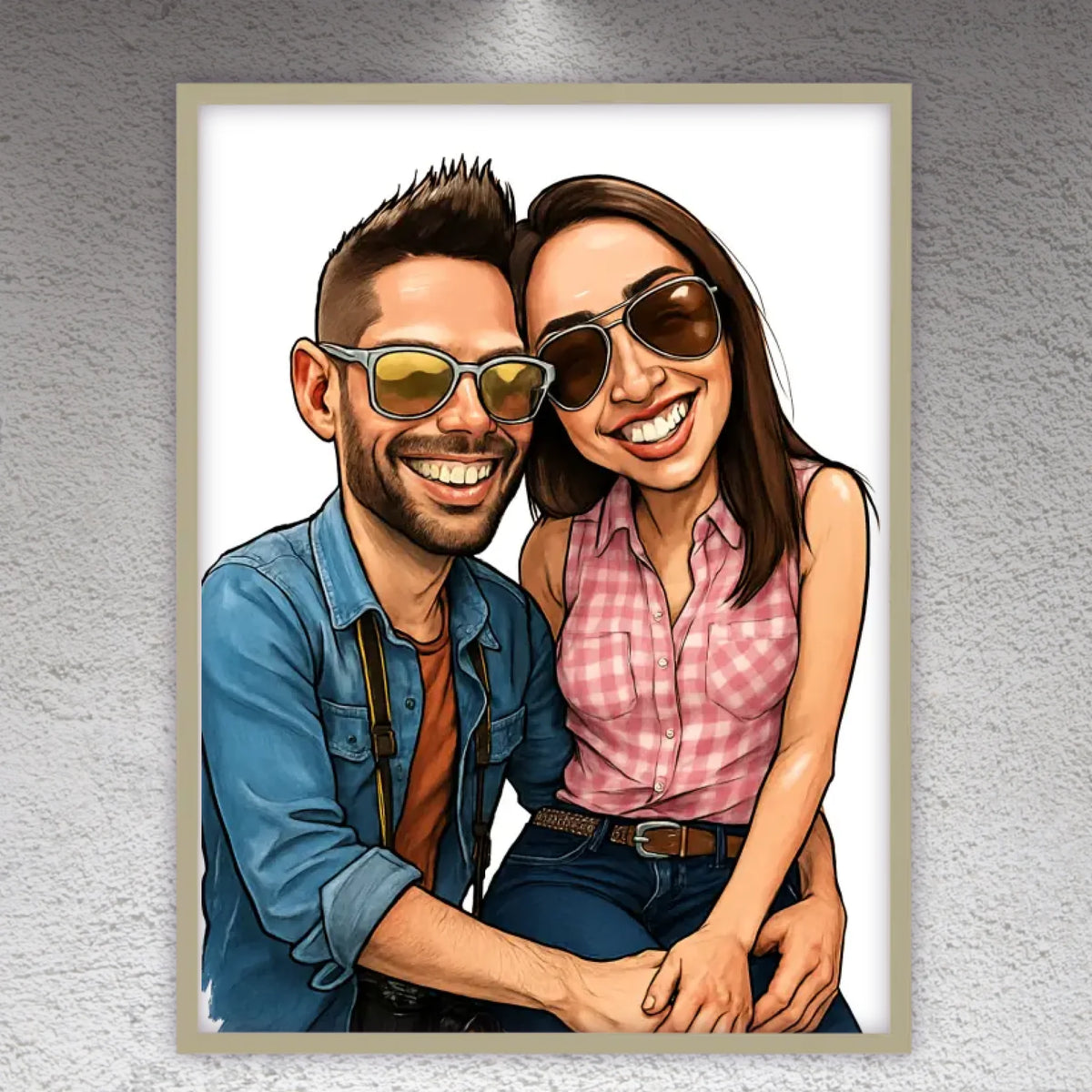 Deine Familie als Karikatur - individuelles Poster mit Rahmen | Personalize Palace