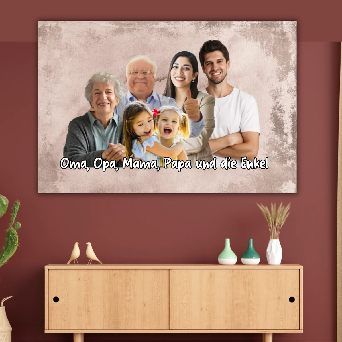 Several people combined from individual photos - individual poster with gallery frame