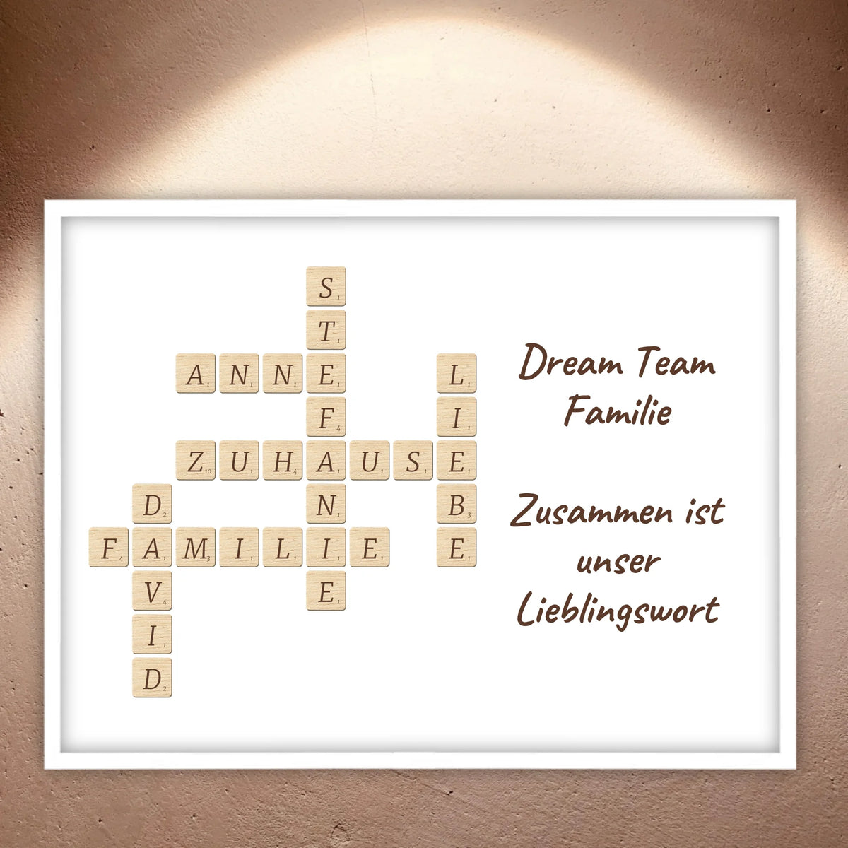 Familien Scrabble - individuelle Poster mit Galerierahmen oder als Leinwand