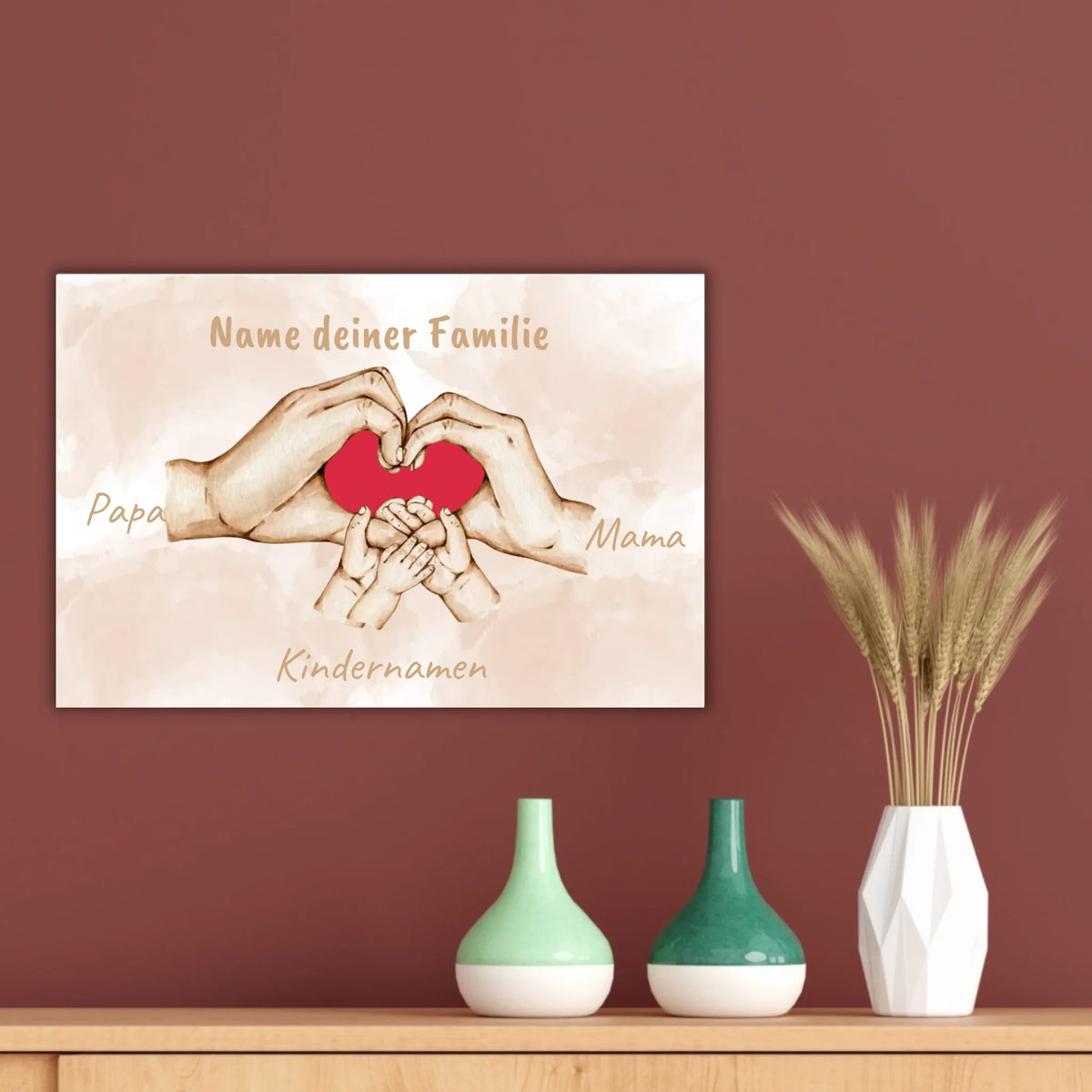 Herzhände "Familie"- Individuelle Leinwand | Personalize Palace