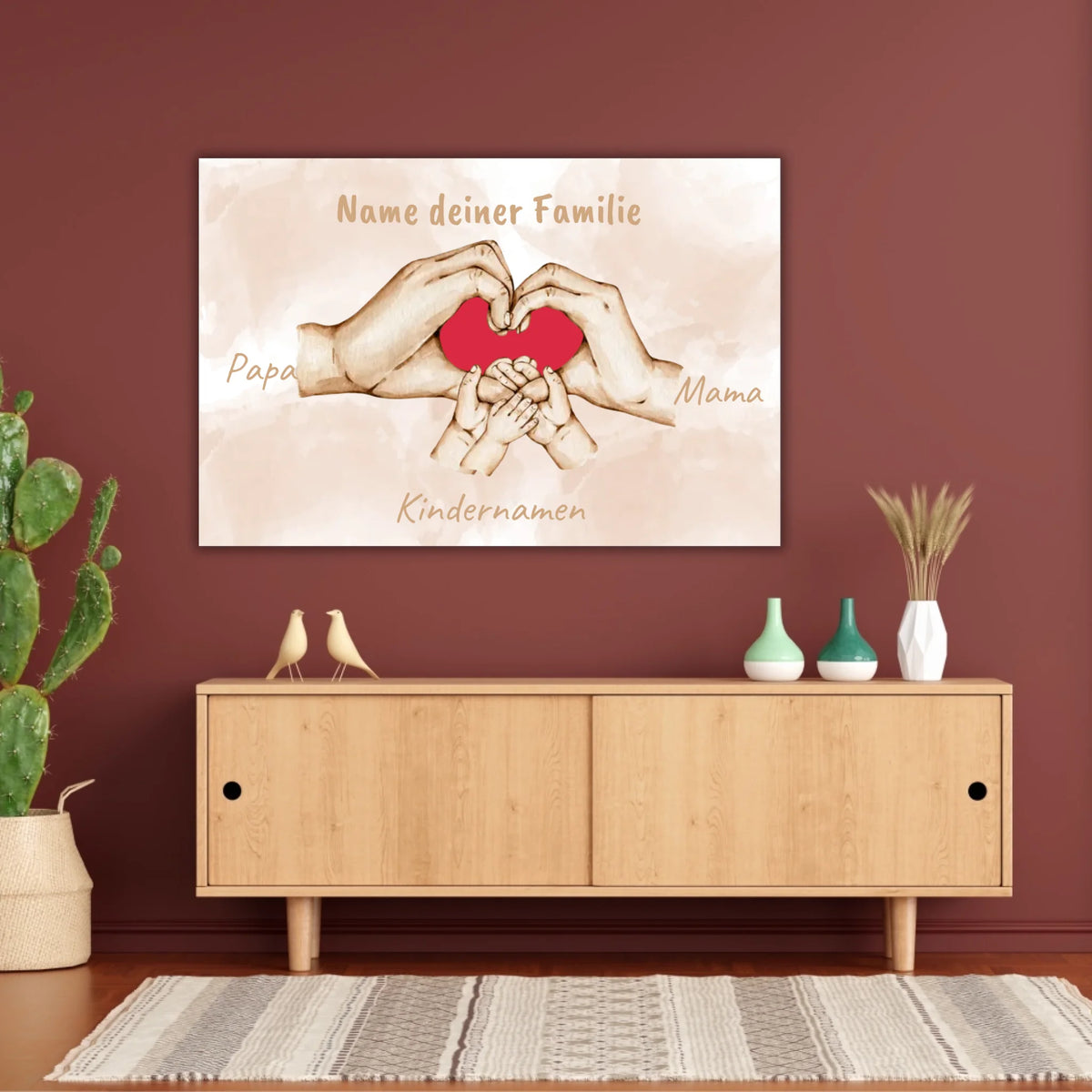 Herzhände "Familie"- Individuelle Leinwand | Personalize Palace