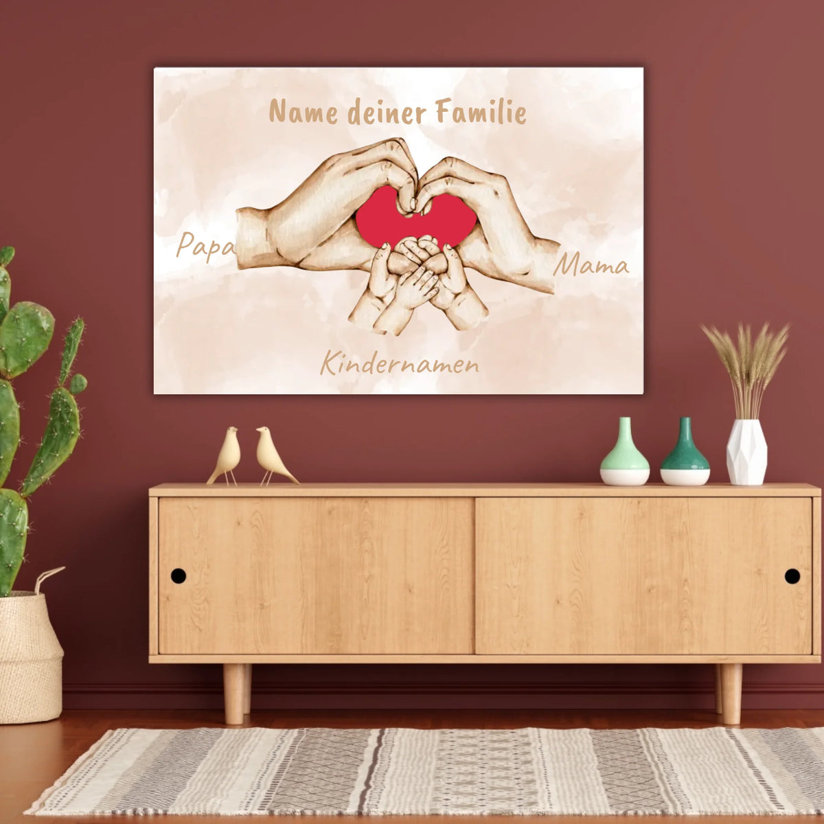 Herzhände "Familie"- Individuelle Leinwand | Personalize Palace