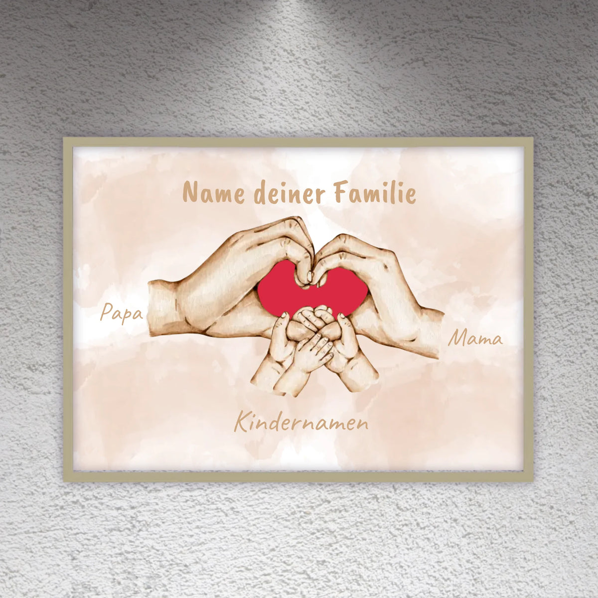 Herzhände "Familie"- Individuelle Leinwand