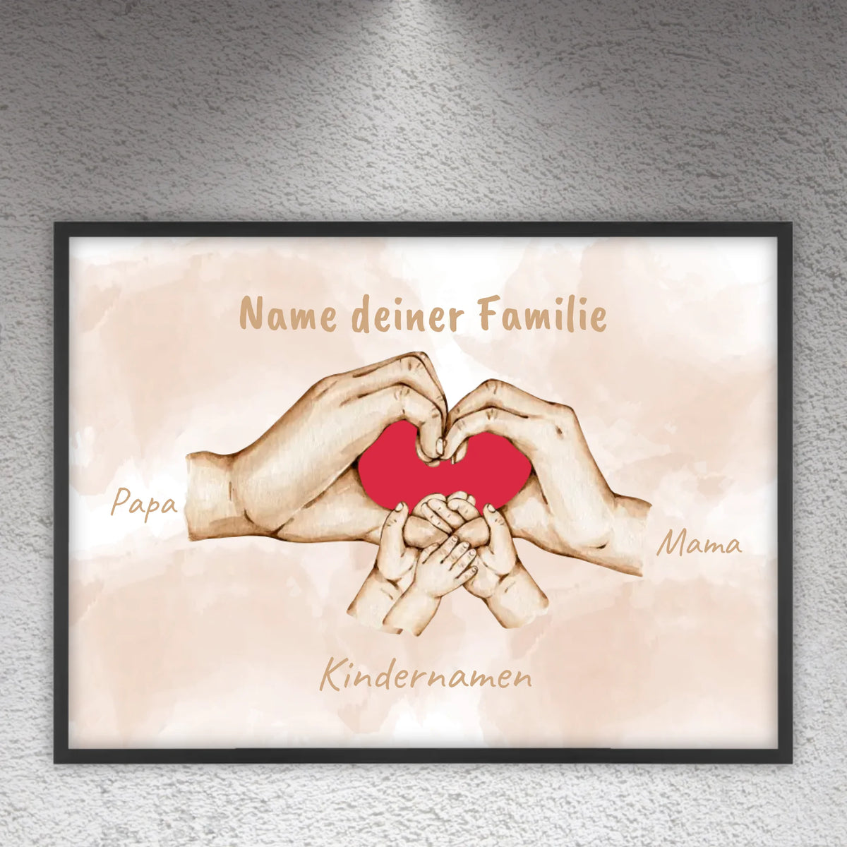 Herzhände "Familie"- Individuelle Leinwand