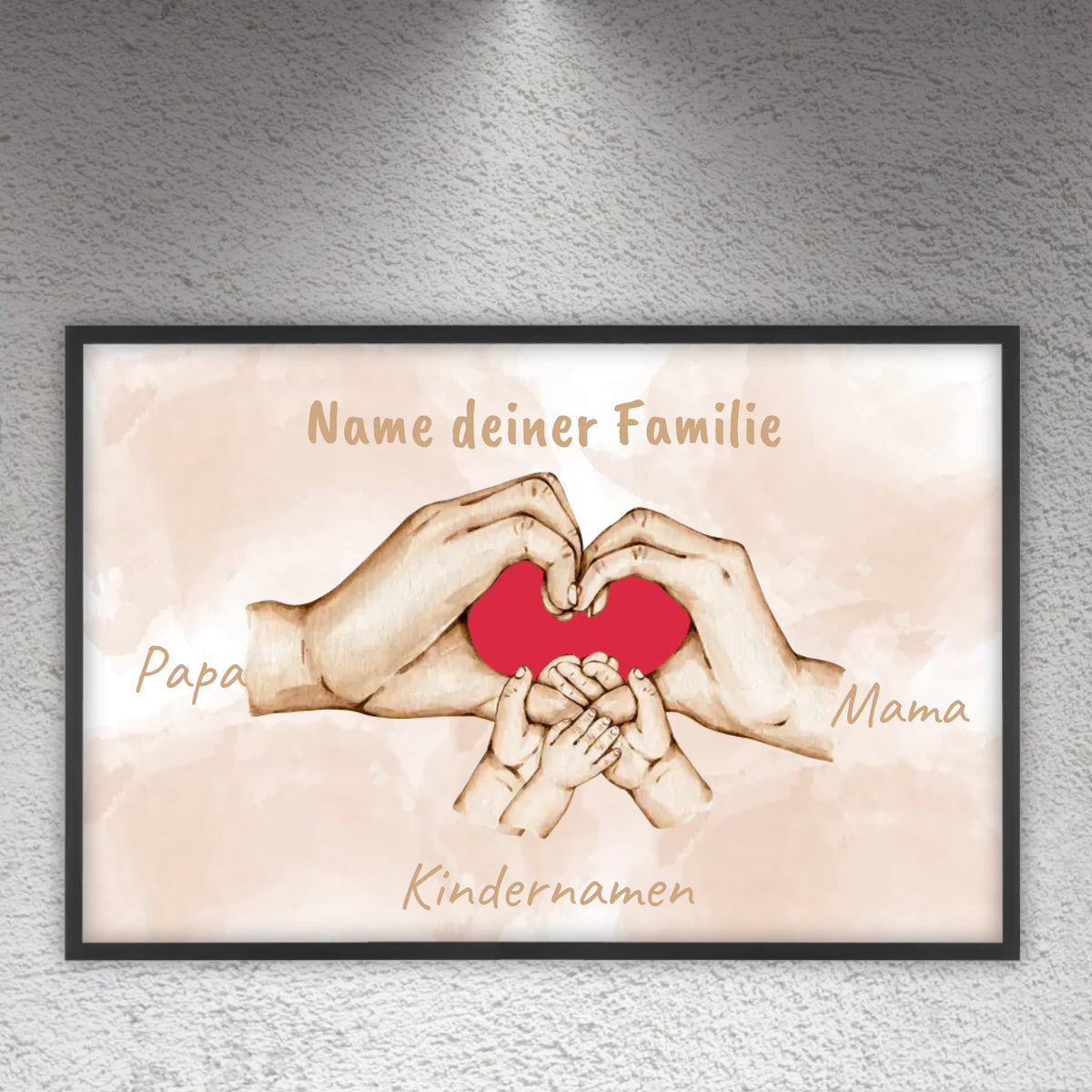 Herzhände "Familie"- Individuelle Leinwand