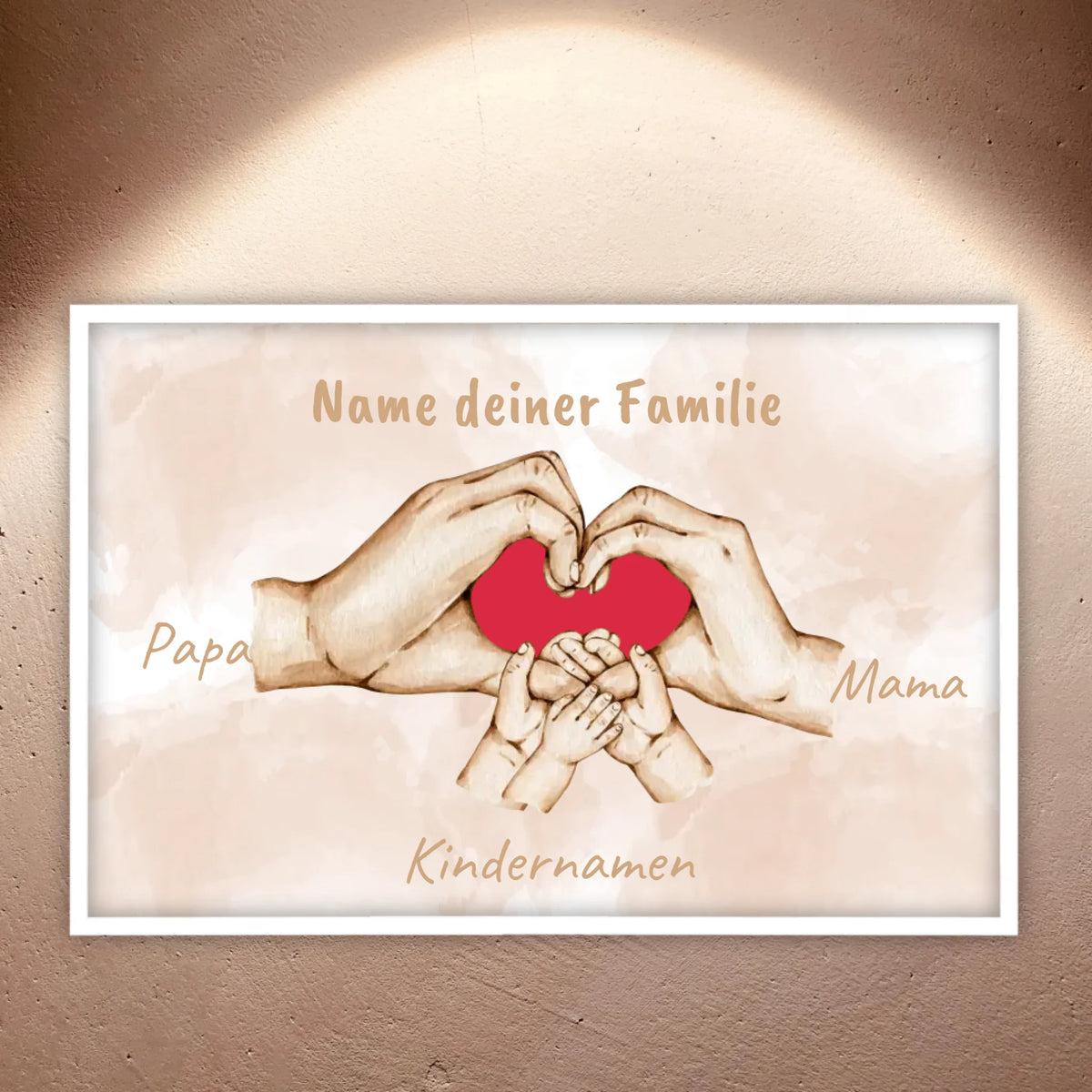 Heart Hand "Family" - Individual picture with gallery frame