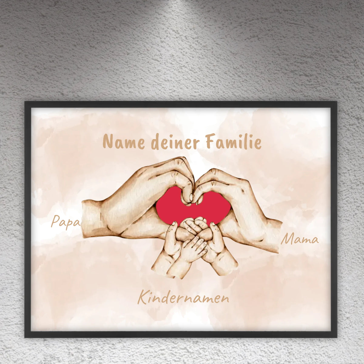 Herzhände "Familie"- Individuelle Leinwand