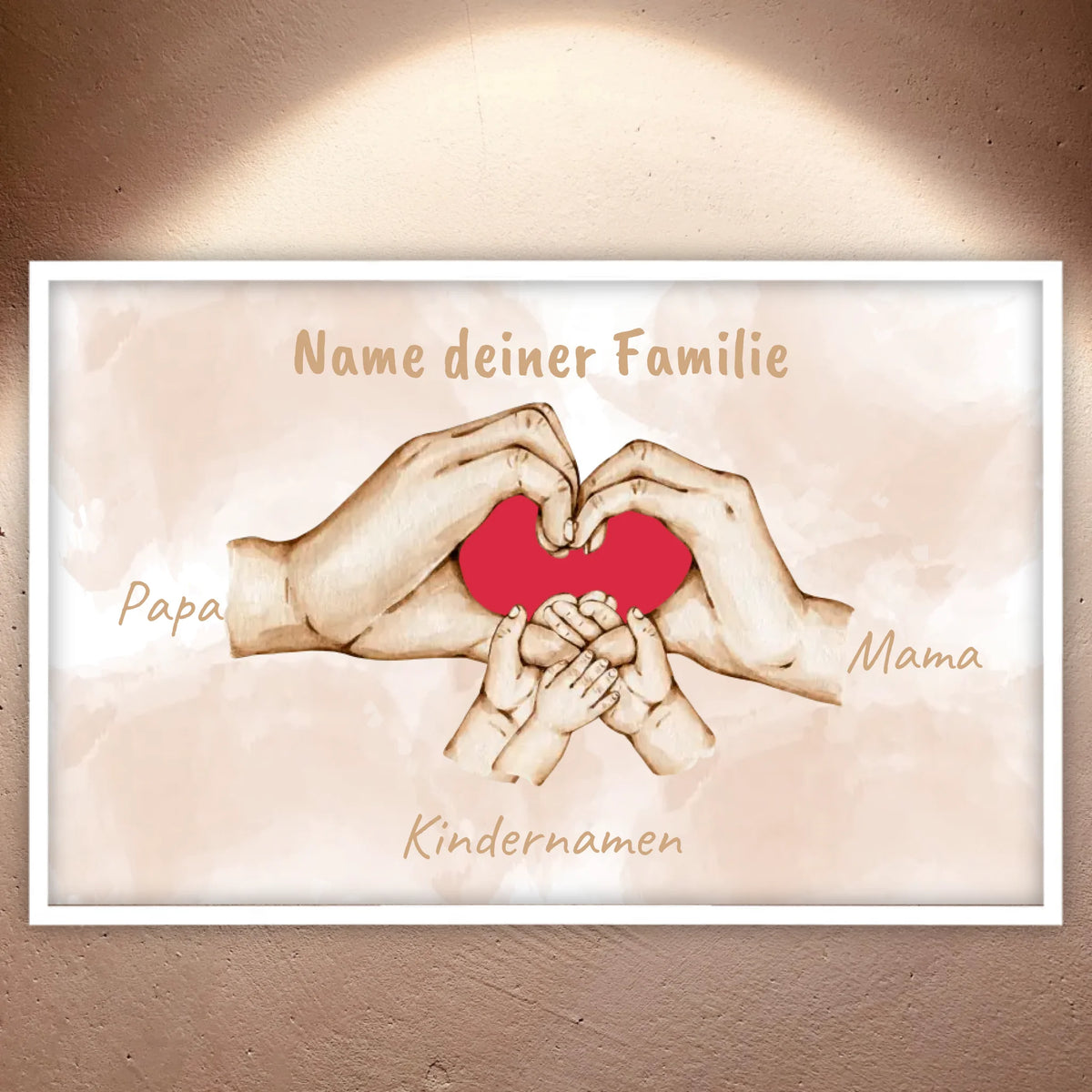 Herzhände "Familie"- Individuelle Leinwand