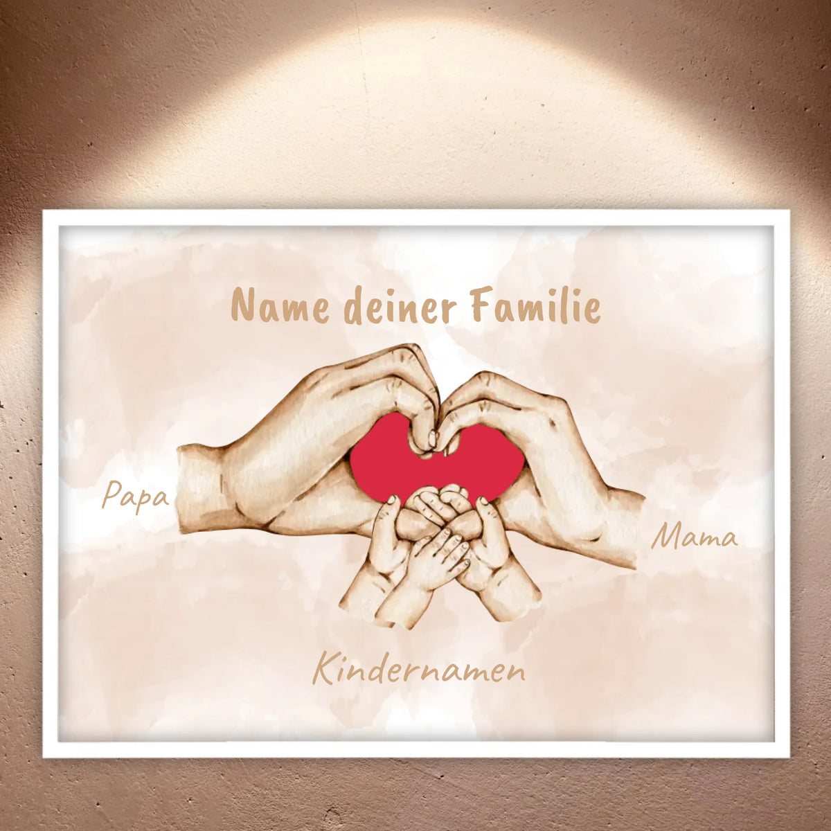 Herzhände "Familie"- Individuelle Leinwand