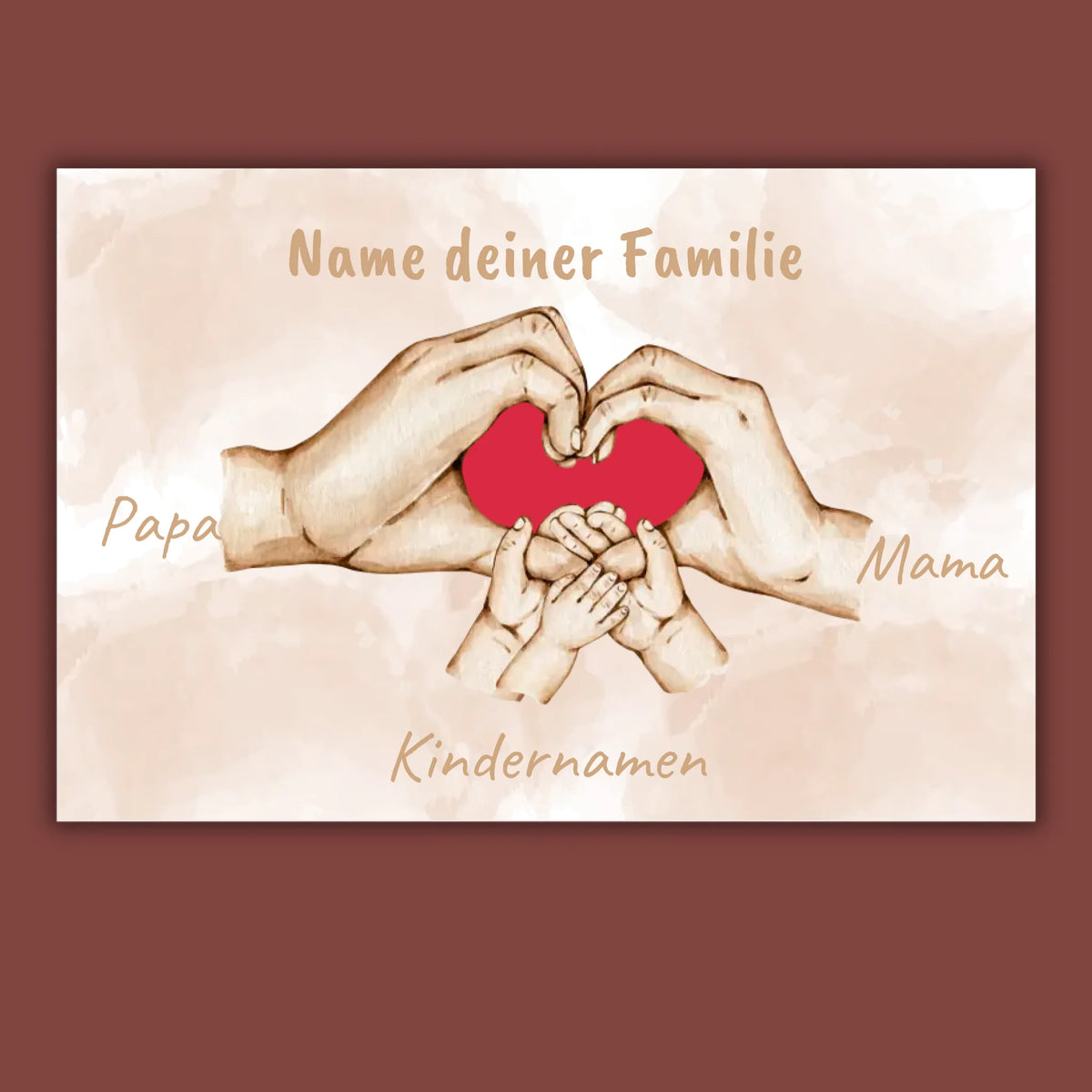 Heart Hand "Family" - Individual picture with gallery frame