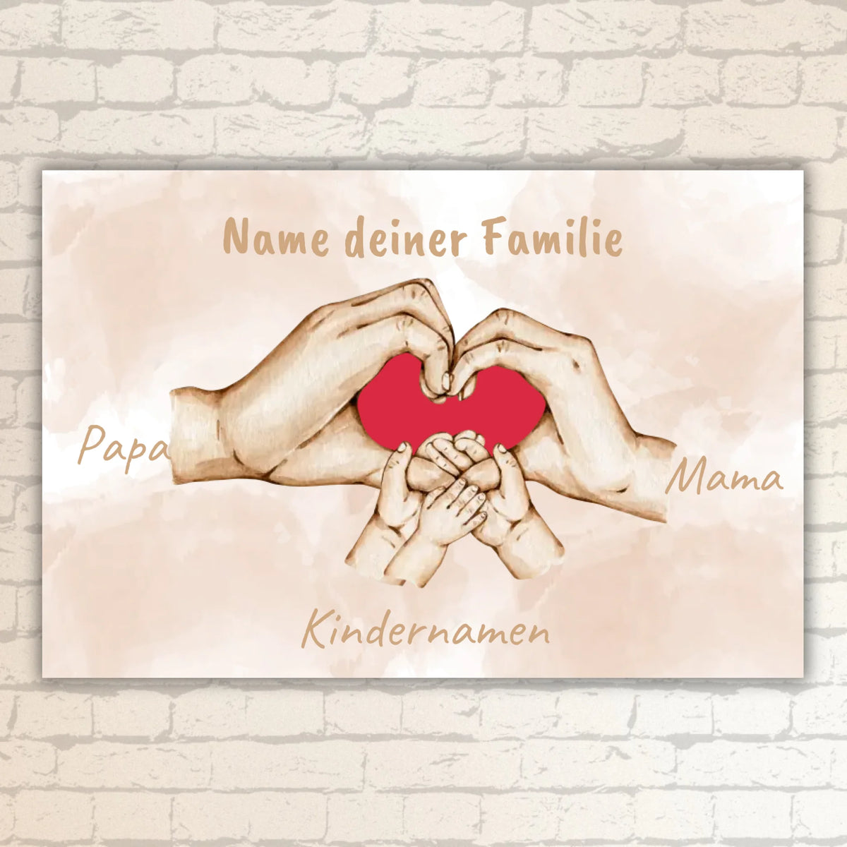 Heart Hand "Family" - Individual picture with gallery frame