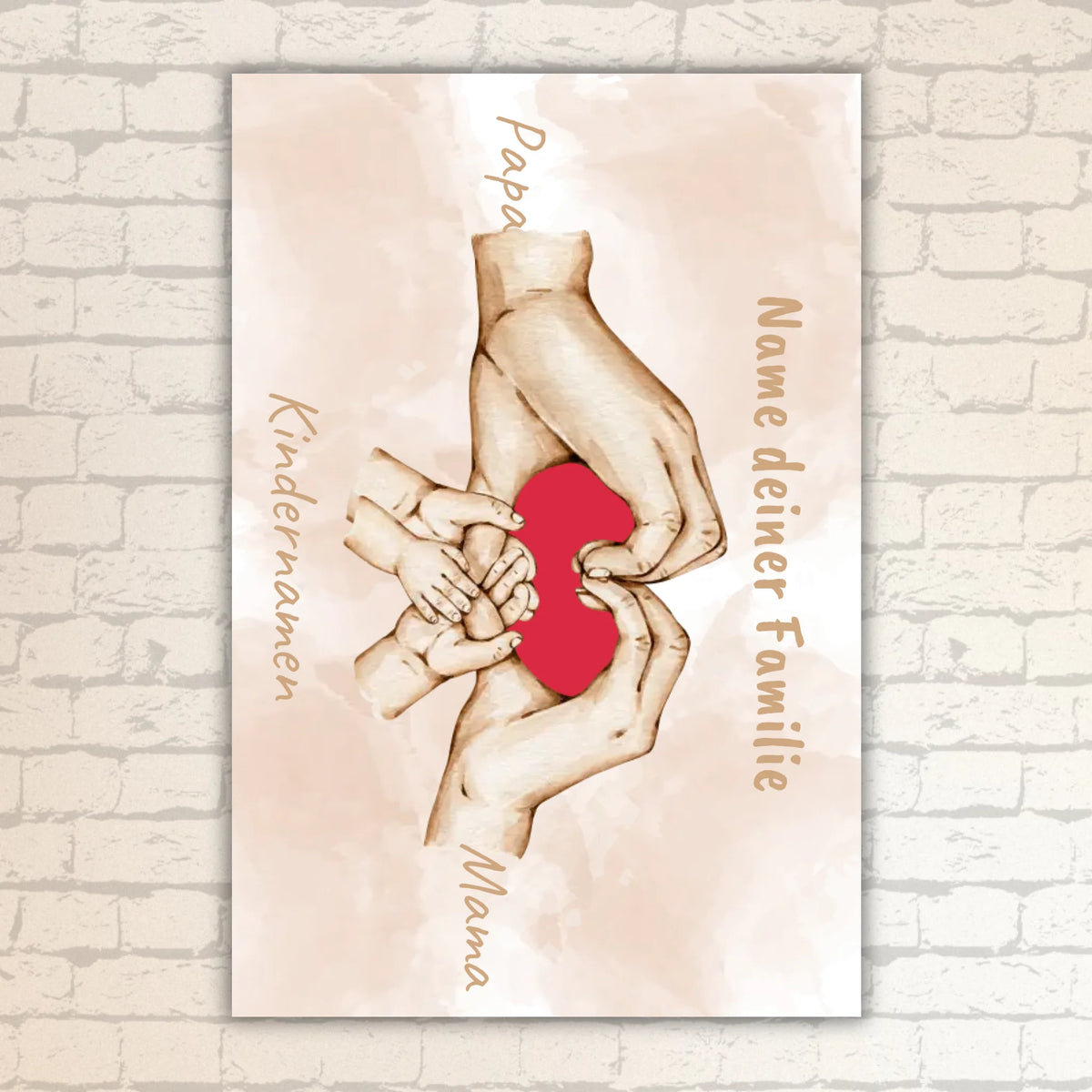 Heart Hand "Family" - Individual picture with gallery frame
