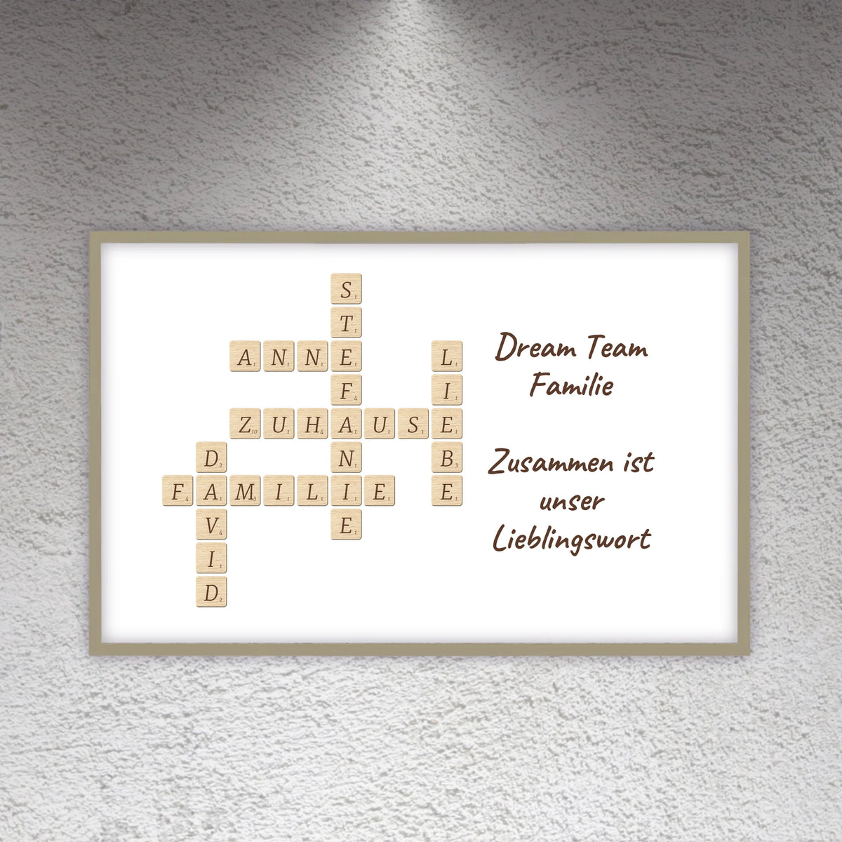 Familien Scrabble - individuelle Poster mit Galerierahmen oder als Leinwand